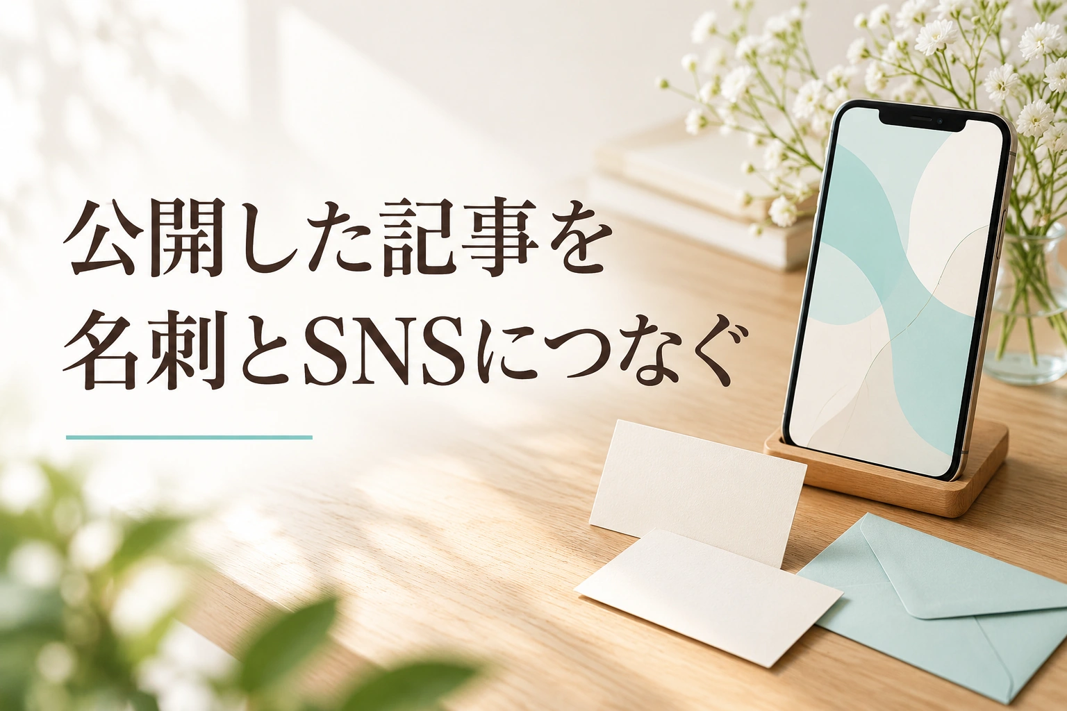 公開した記事を名刺とSNSにつなぐ