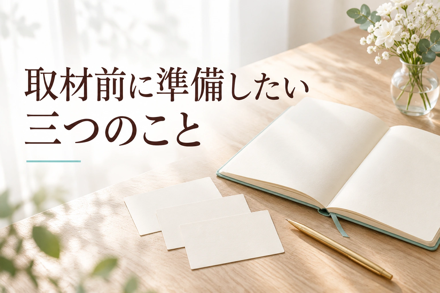 取材前に準備したい三つのこと
